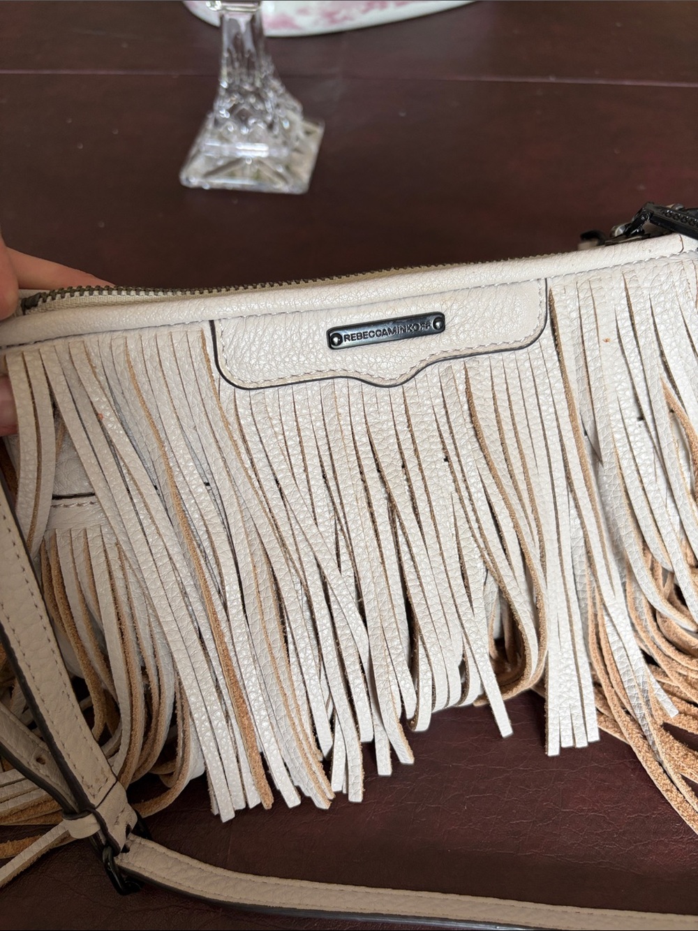 Rebecca Minkoff Off-White Fringed Leather Crossbody - Picture 2 of 3
